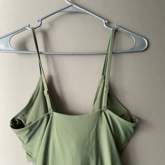 AERIE sz M Olive green‎ midriff cut out front tie swimsuit - Picture 10 of 11